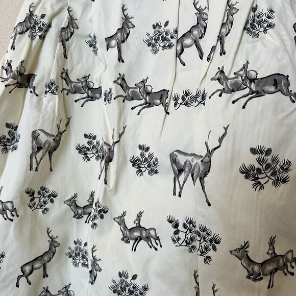 Postmark Conifer Herd Dress 4 Womens Strapless Black Deer Print Anthropologie - Picture 4 of 9